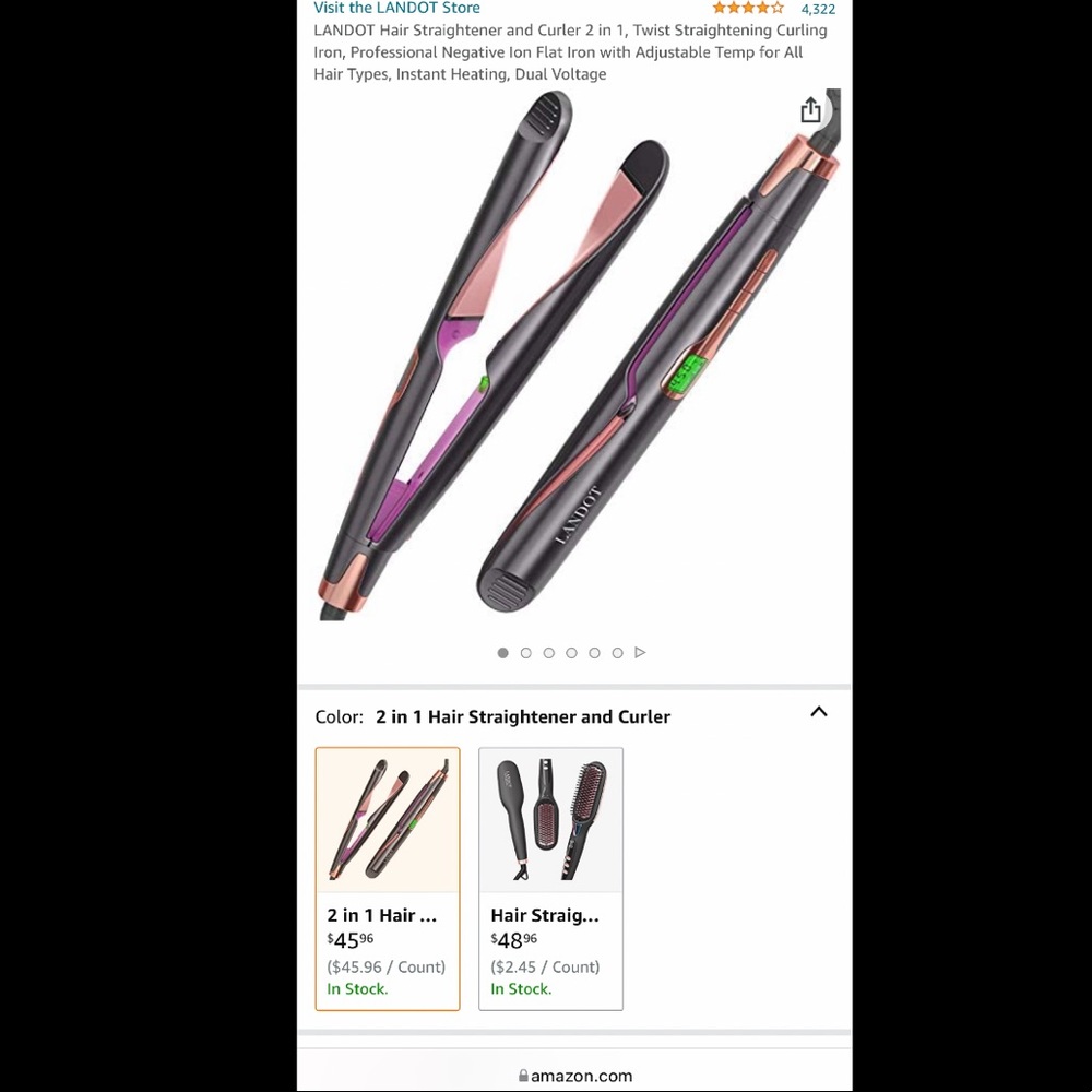 NEW Hair Straightener and Curler 2 in 1